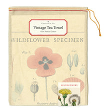 Cavallini Tea Towel-Wildflower - Paperclassic & co.