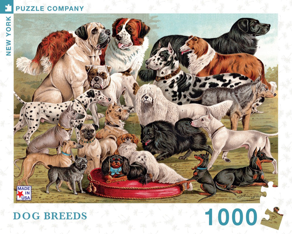 NYPC 1000 Pc Puzzle – Dog Breeds - Paperclassic & co.