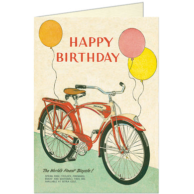 Cavallini Greeting Card – Happy Birthday Bicycle - Paperclassic & co.