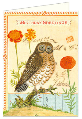 Cavallini Greeting Card – Owl Birthday - Paperclassic & co.