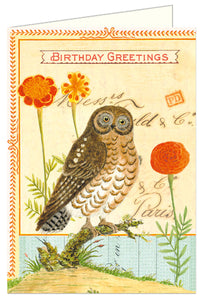 Cavallini Greeting Card – Owl Birthday - Paperclassic & co.